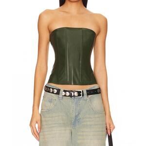 NEW MIAOU libra corset top in forest green